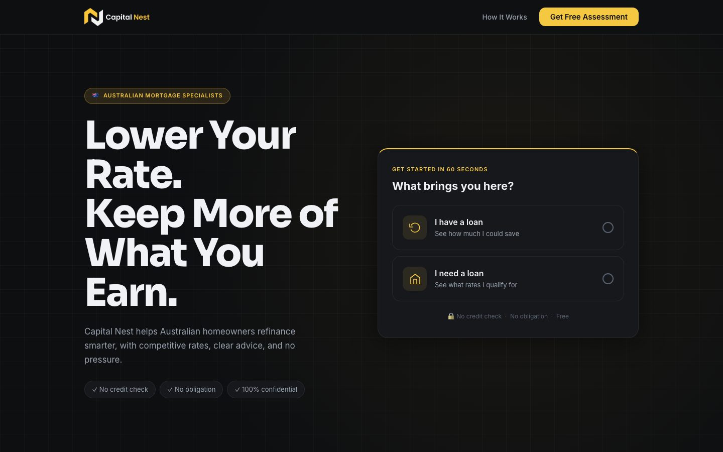 Capital Nest homepage